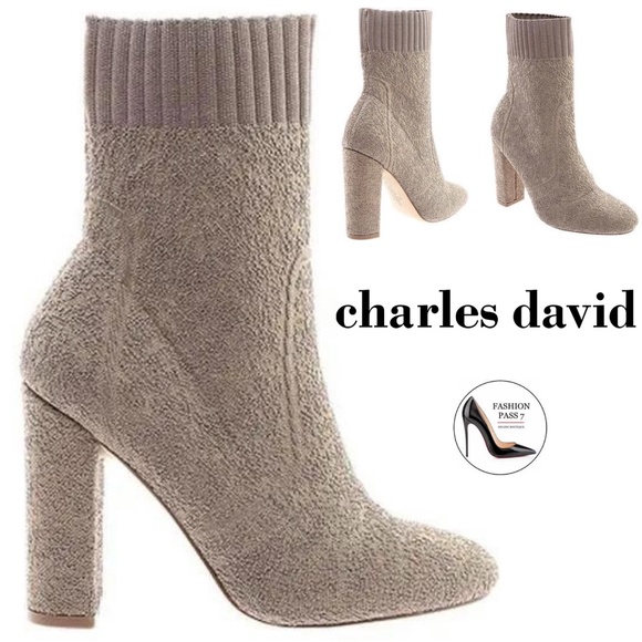 Charles David Shoes - Charles David Iceland Fashion Bootie Nude Stretch Heel Pump Almond Toe Boots 9